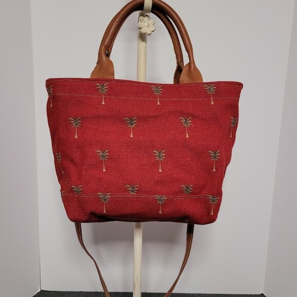 Accessories Unlimited Palm Trees Leather Handled Bag - Picture 3 of 12